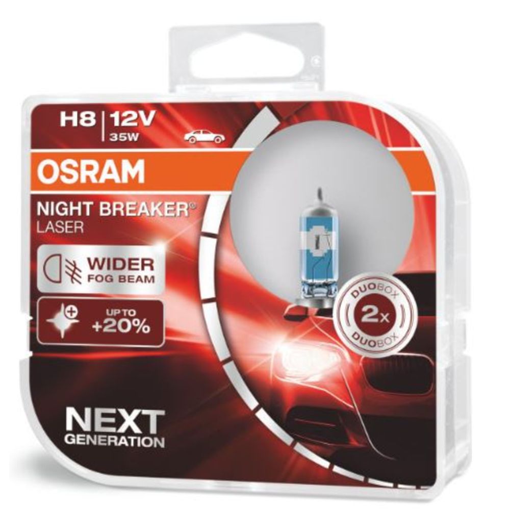 Osram Night Breaker Laser H8-pirnid, 2 tk, 12 V / 35 W