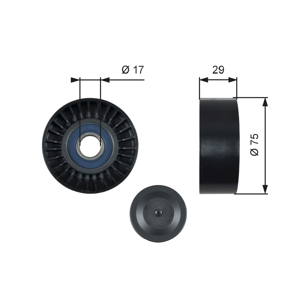 Styrrulle, multiribbrem 30-0496