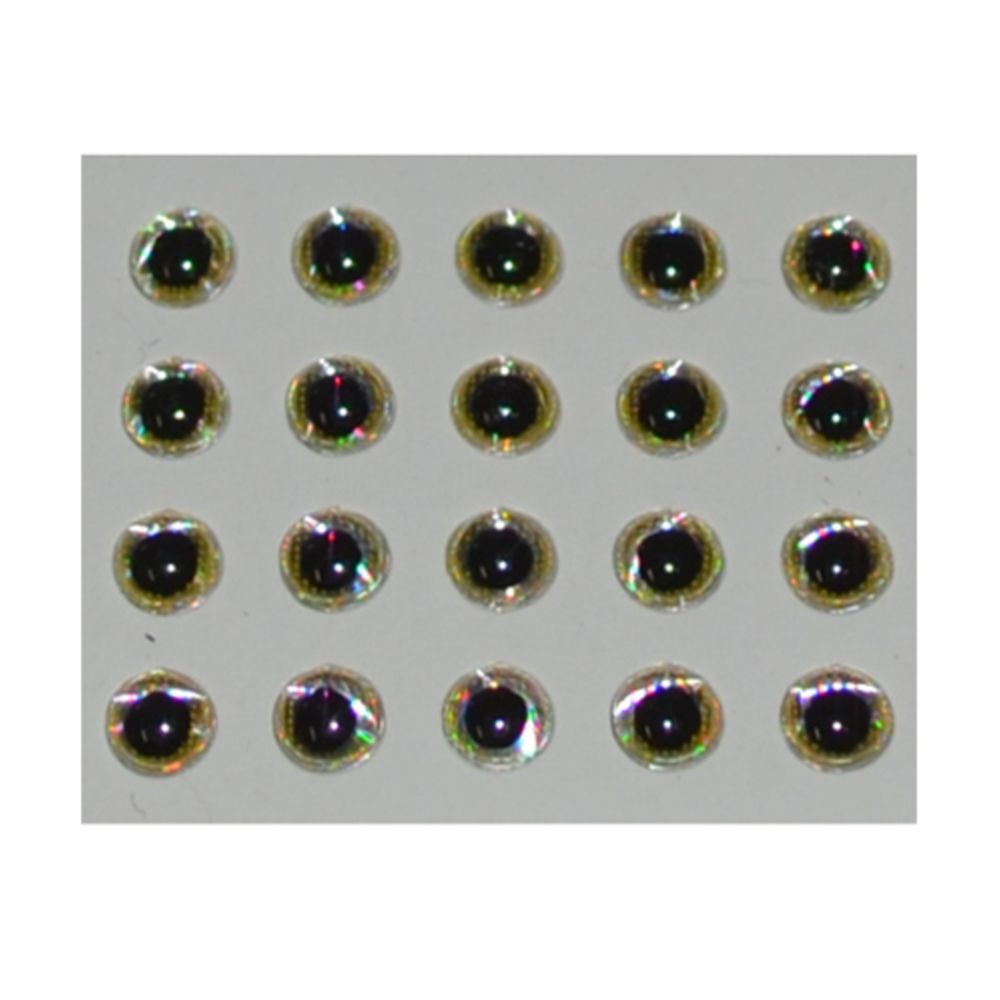 Hends Epoxy Eyes 3d 6mm gold holographic