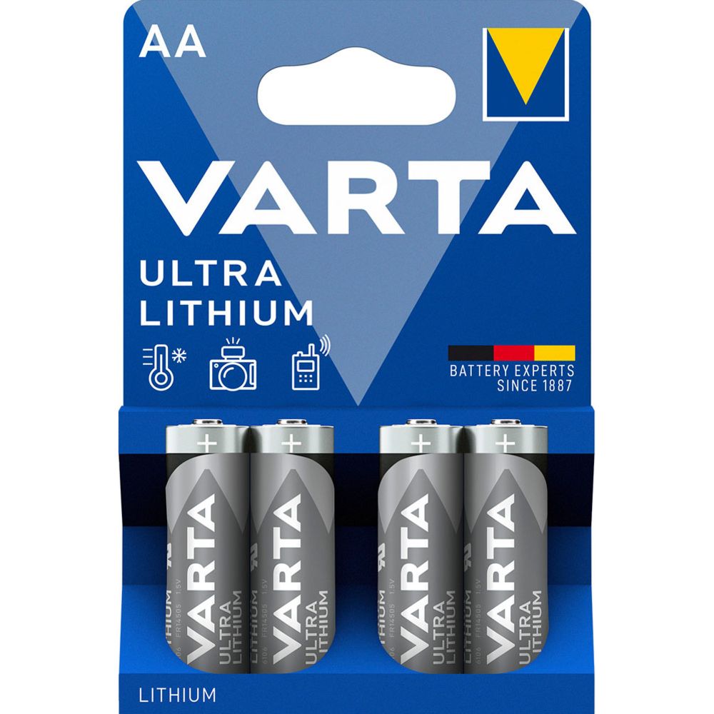VARTA ULTRA Lithium AA paristo, 4 kpl