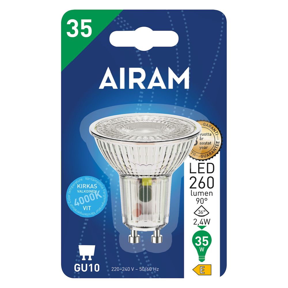 Airam LED-spotlight GU10 2,4W 4000K 230 lm