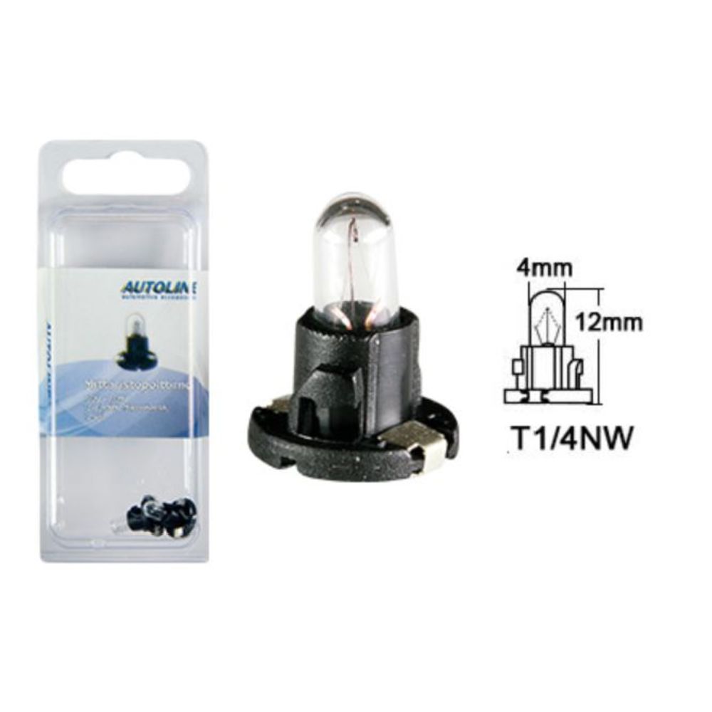 T-1/4NW plastsockellampa 12V/1,2W 2 st.