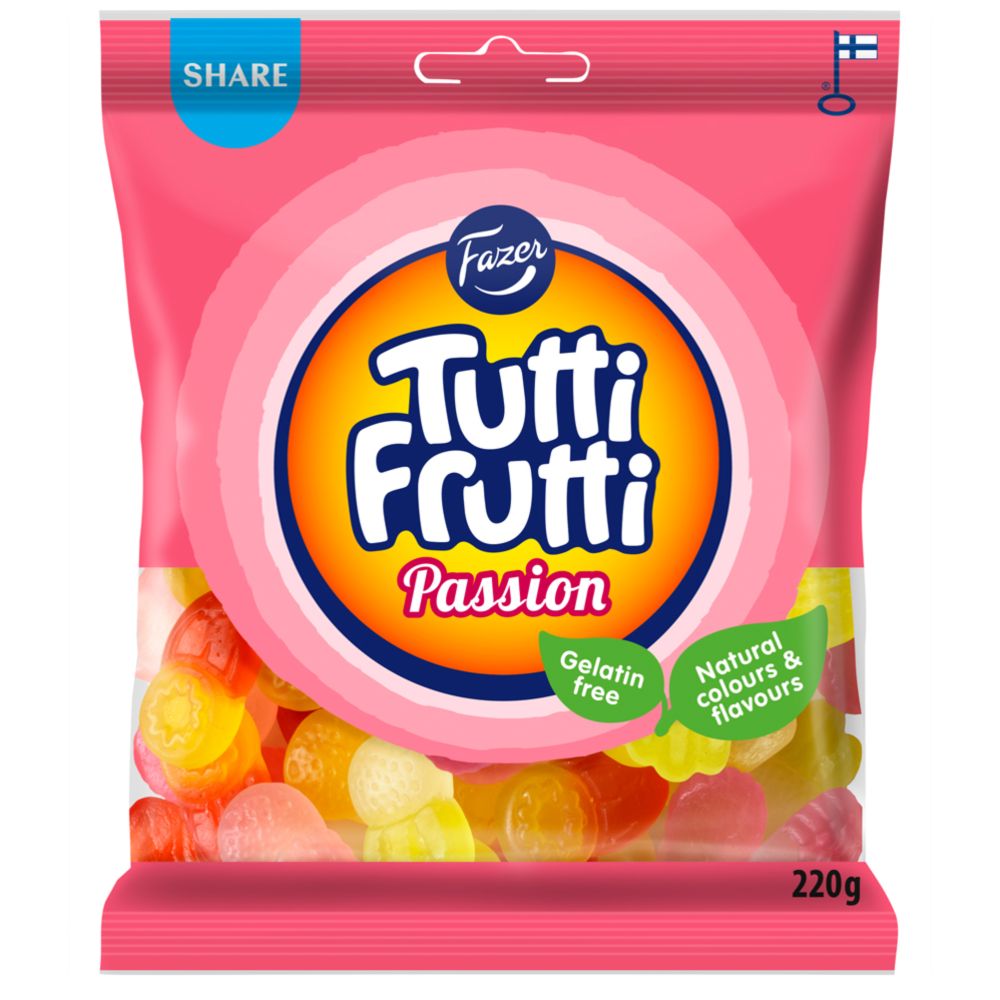 Fazer Tutti Frutti Passion karkkipussi 220g