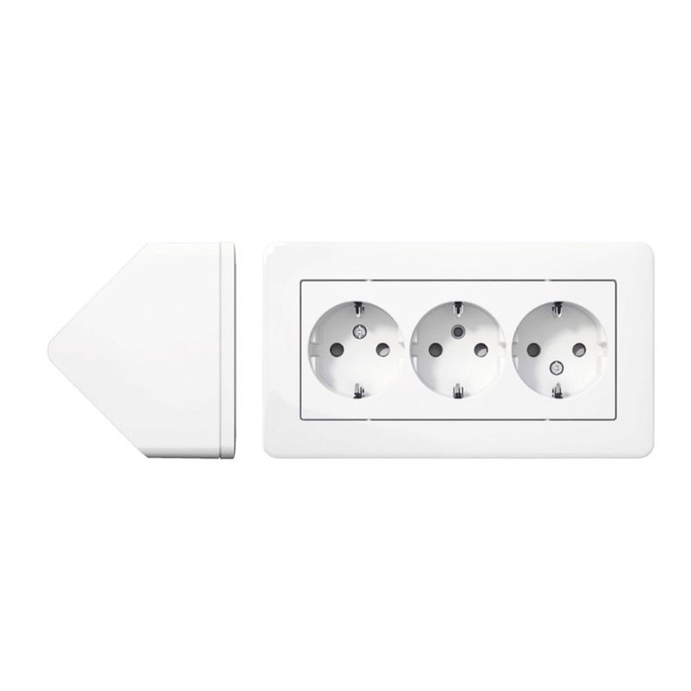 Schneider Electric Exxact vägguttag hörn 3-vägs
