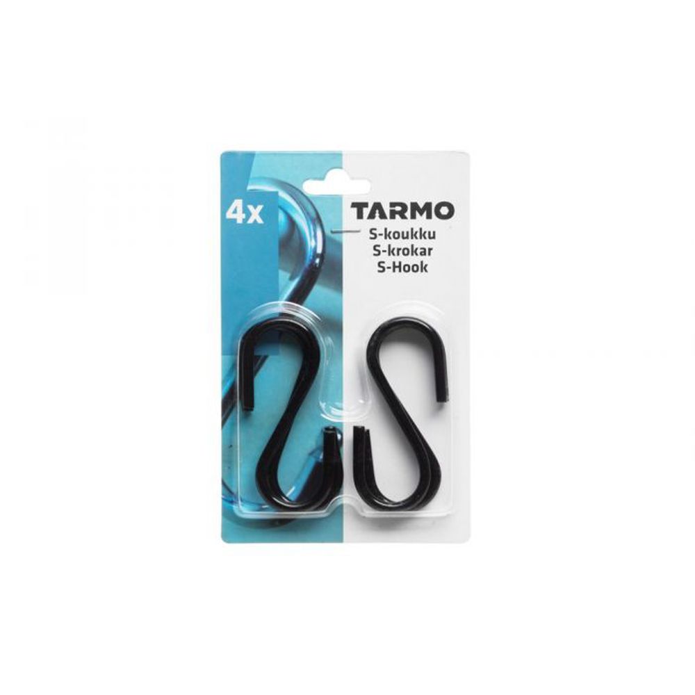 Tarmo S-koukku teräs musta 4 kpl