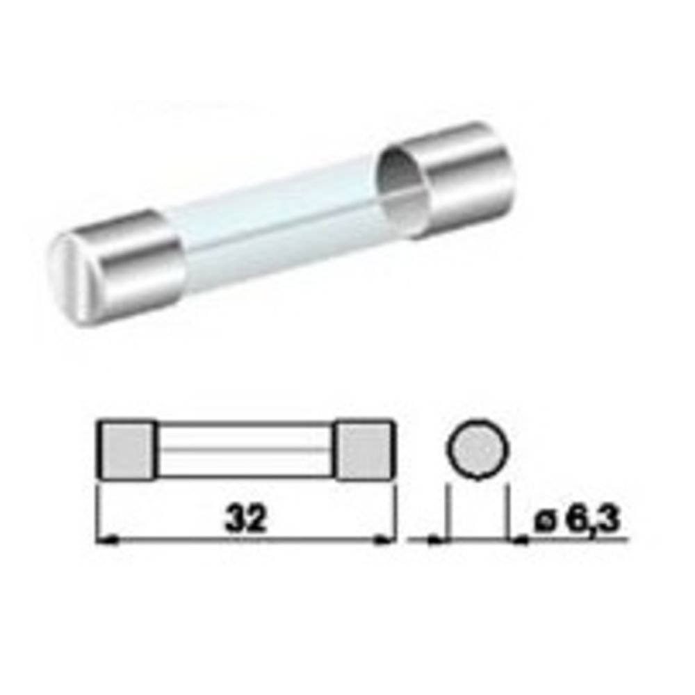 Glassäkring 5 A 6,3 x 32 mm 5 st. 12/24 V