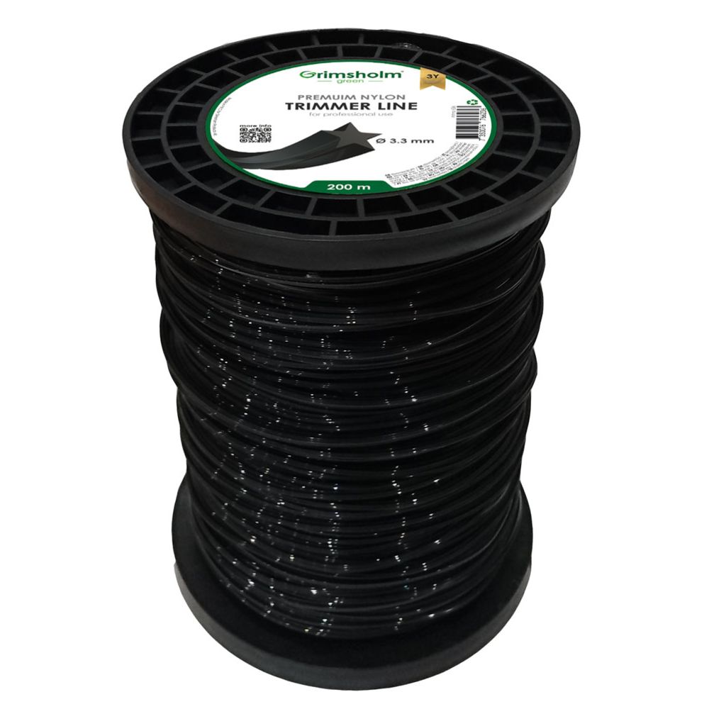 Grimsholm Green trimmerin siima tähtikuvio 3,3 mm x 200 m, musta