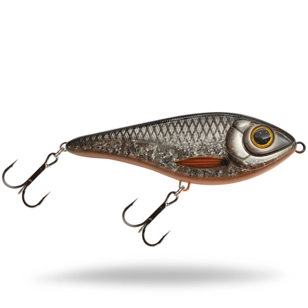 Strike Pro Buster Swim Jr 10,5 cm 40 g uppoava jerkki väri: G. Motoroil Pike UV