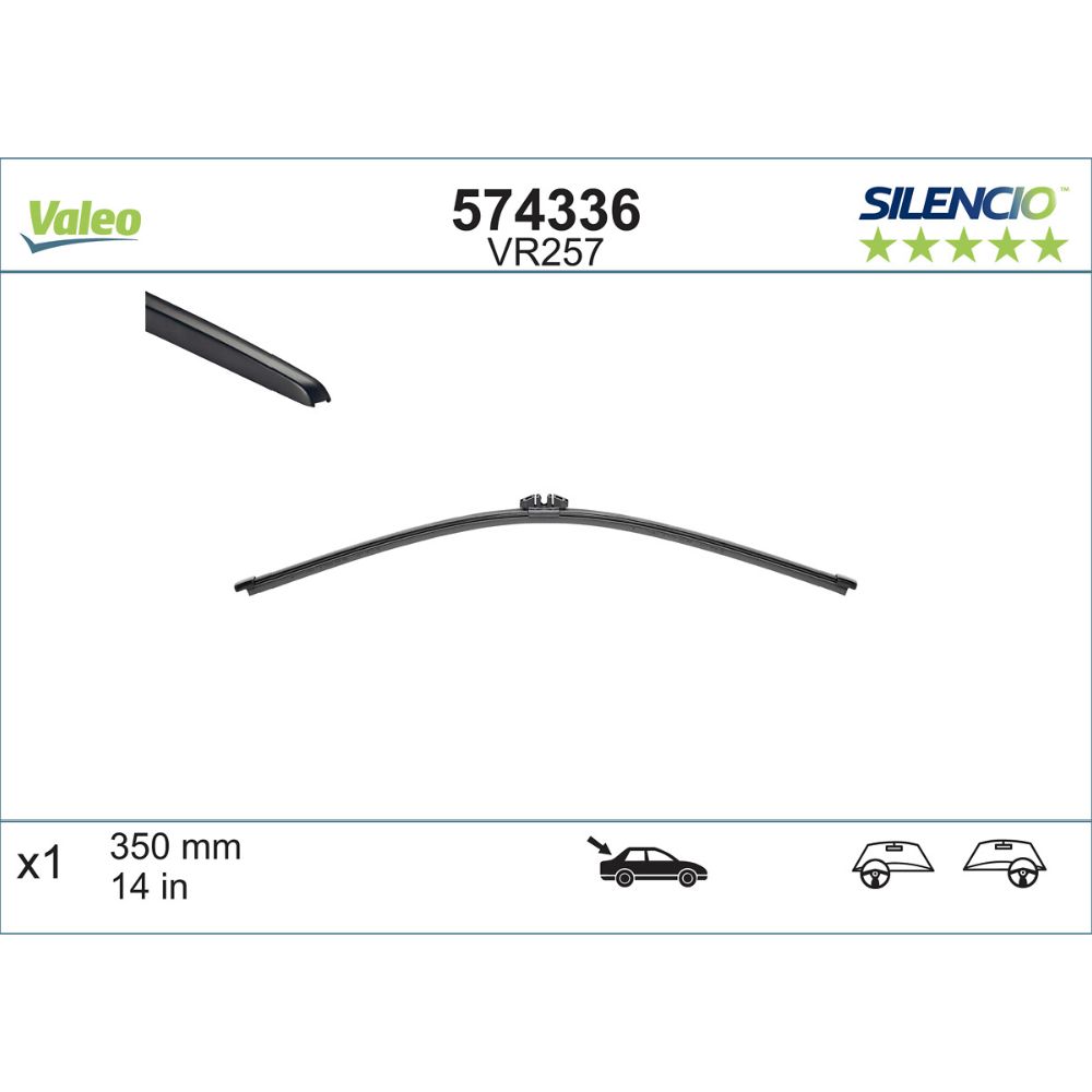 Valeo Silencio VR257 takapyyhkijänsulka 35 cm