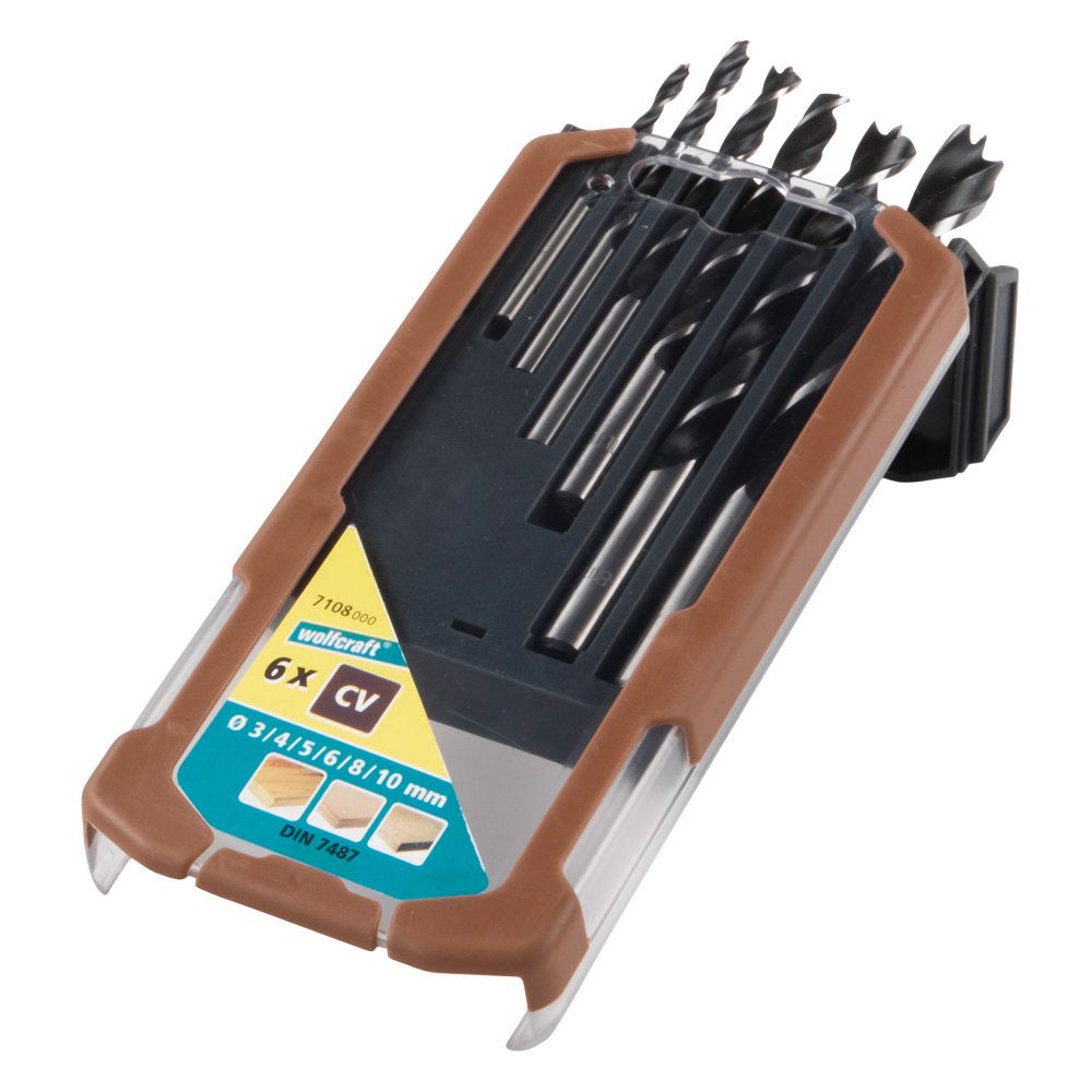 Wolfcraft® träborrsats 3,0–10 mm 6 delar