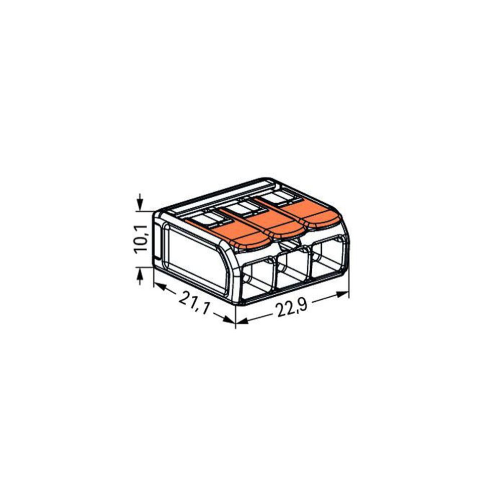 Wago 3-kontaktiline hoobpistik, 6 mm², 8 tk