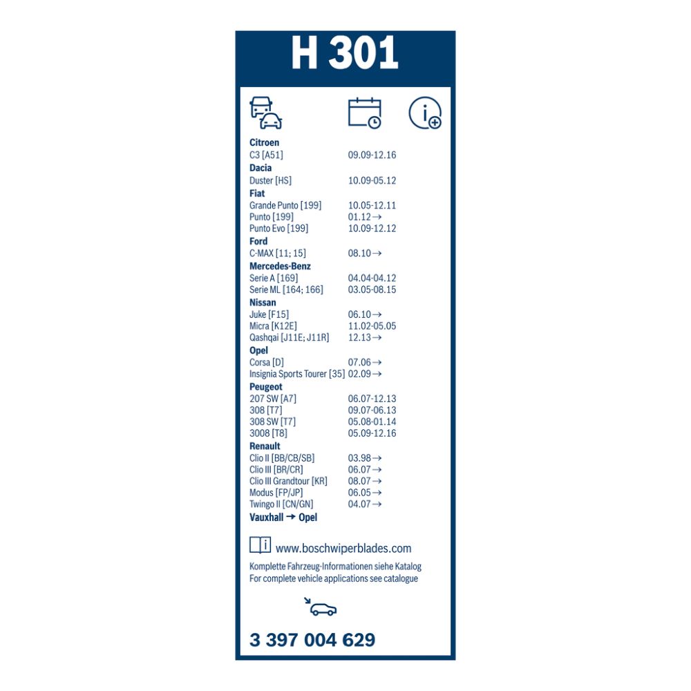 Bosch H301 tagumine kojamees, 30 cm