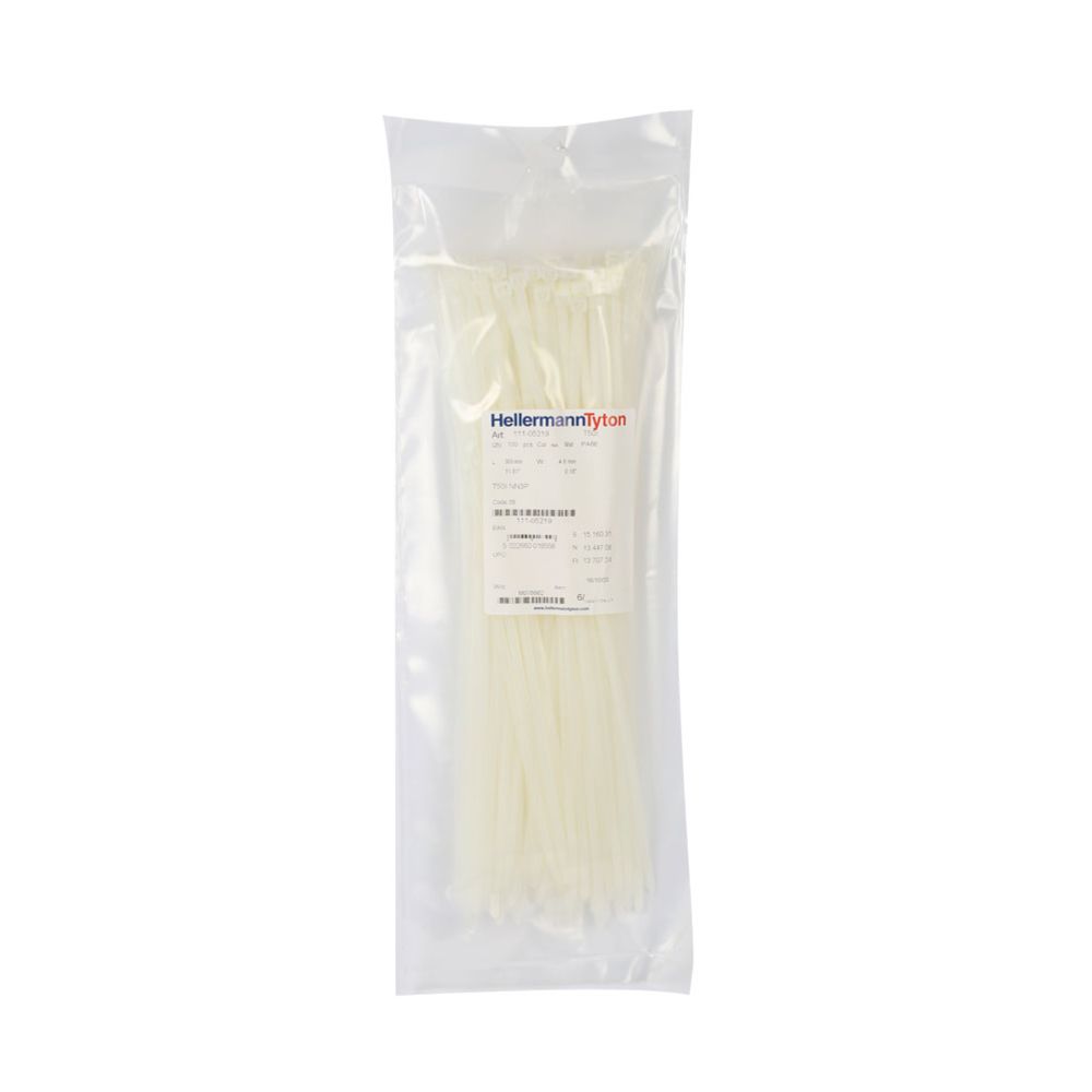 HellermannTyton plastvits, 300 x 4,6, valge, 100 tk