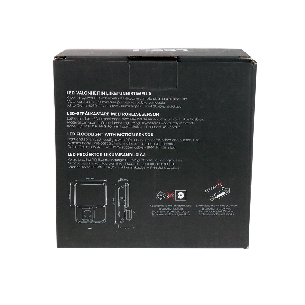 Led Energie DOME valonheitin PIR-liiketunnistimella 20 W 1800 lm 4000 K IP43