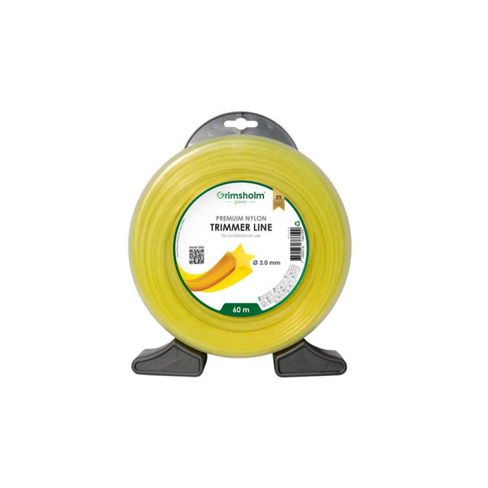 Grimsholm Green trimmerin siima tähtikuvio 3,0 mm x 60 m, keltainen