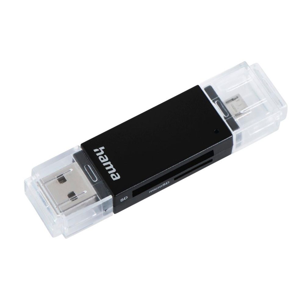 Hama Basic mälukaardilugeja USB 2.0 OTG must