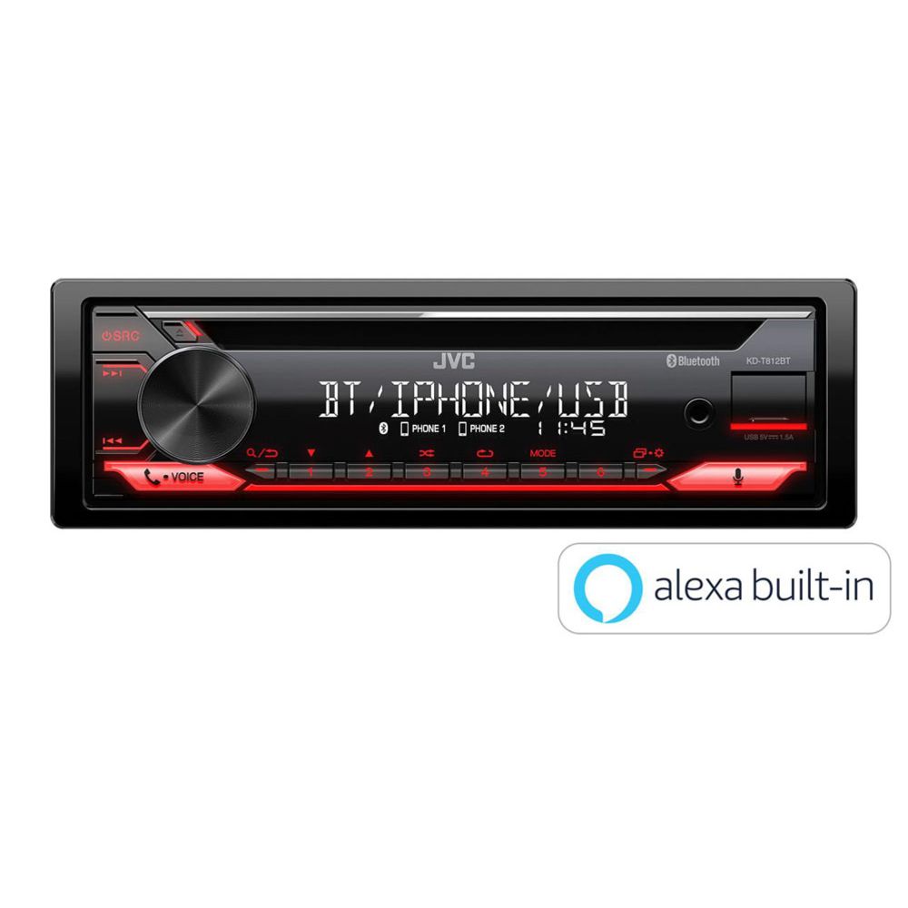 JVC KD-T812BT 1-DIN autosoitin