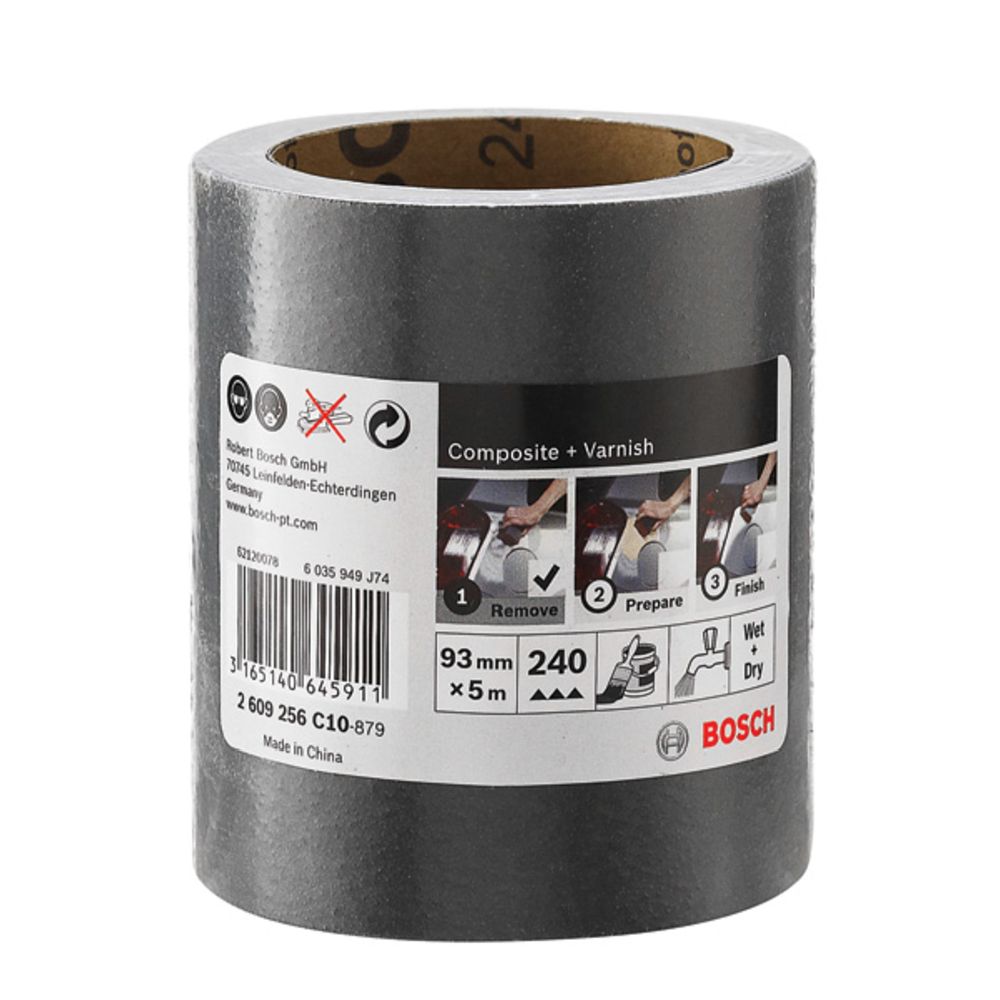 Bosch lihvpaberirull vesi- ja kuivlihvimiseks 93 mm 5 m K240