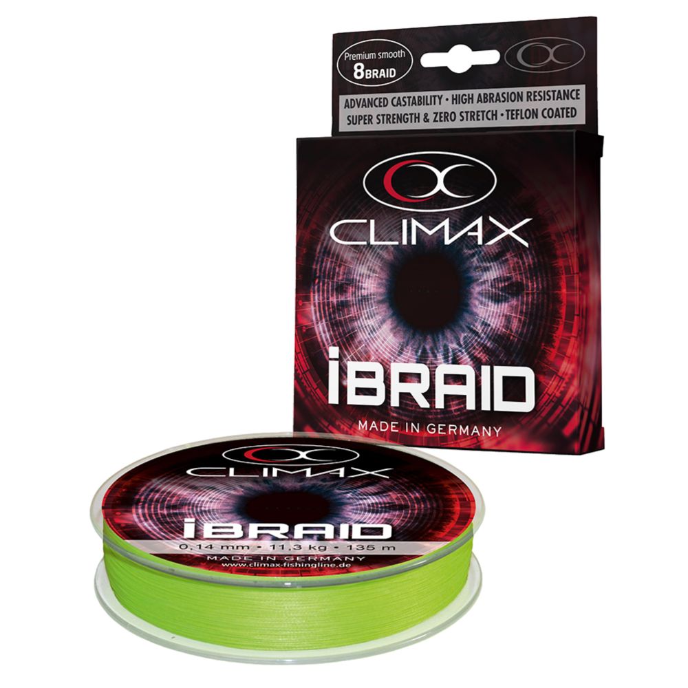 Climax iBraid kuitusiima 0,16 mm 14,2 kg 135 m väri chartreuse