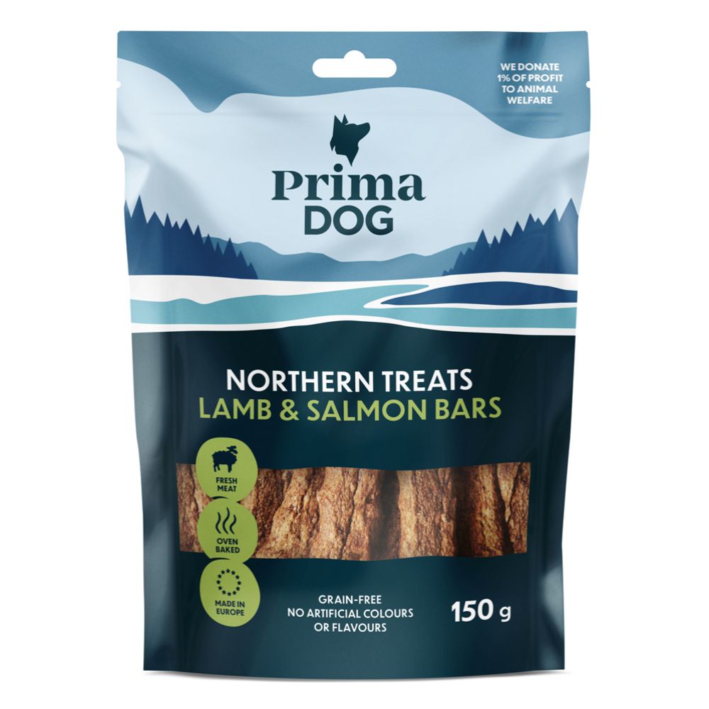 PrimaDog Northern Treats lambaliha-lõhe närimispulk, 150 g