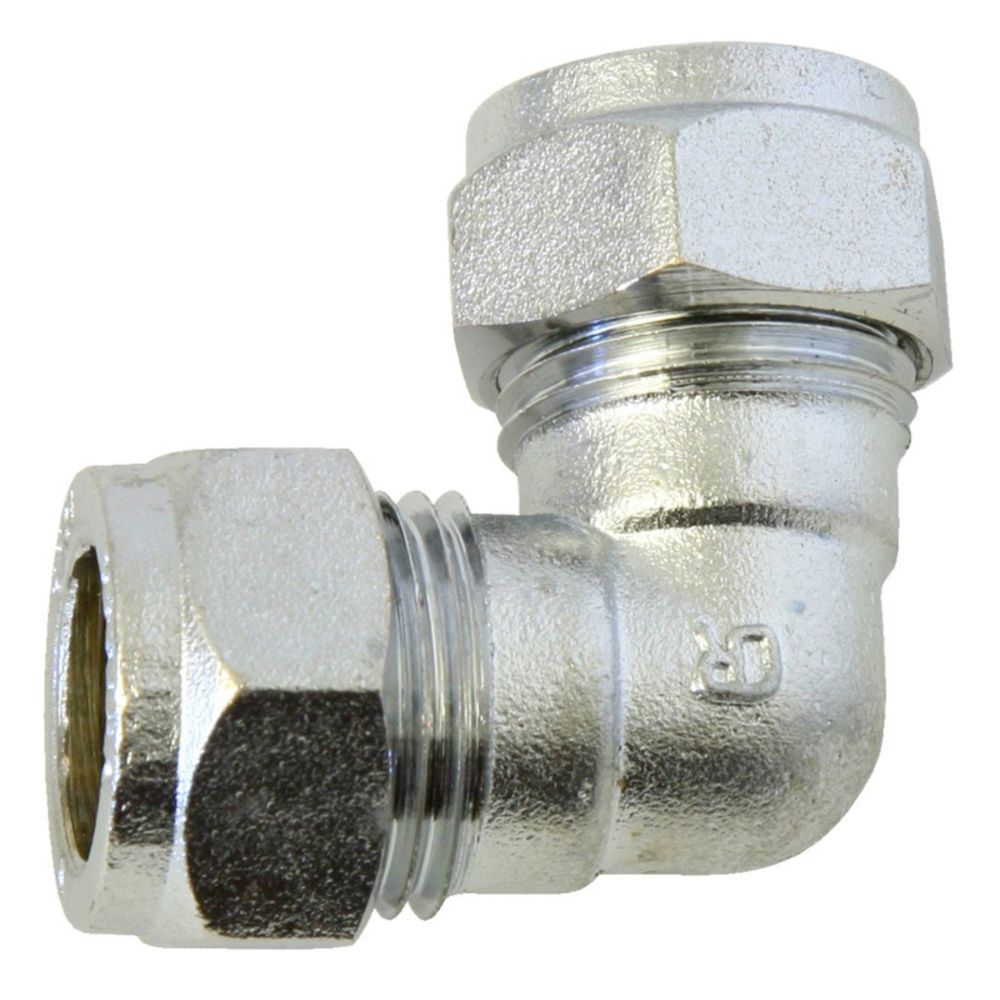 Puserrusliitin kulma 12 mm - 12 mm, kromattu