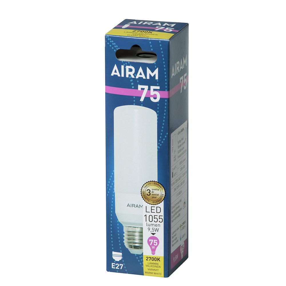 Airam LED Tubular E27 9,5W 2700 K 1055 lm