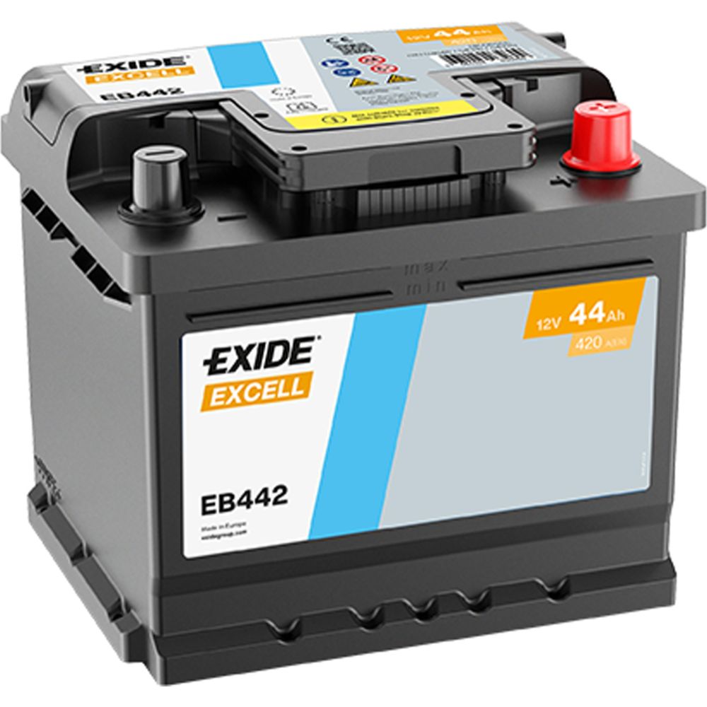 Exide EB442 44 Ah / 420 A batteri L207 x B175 x H175 -+