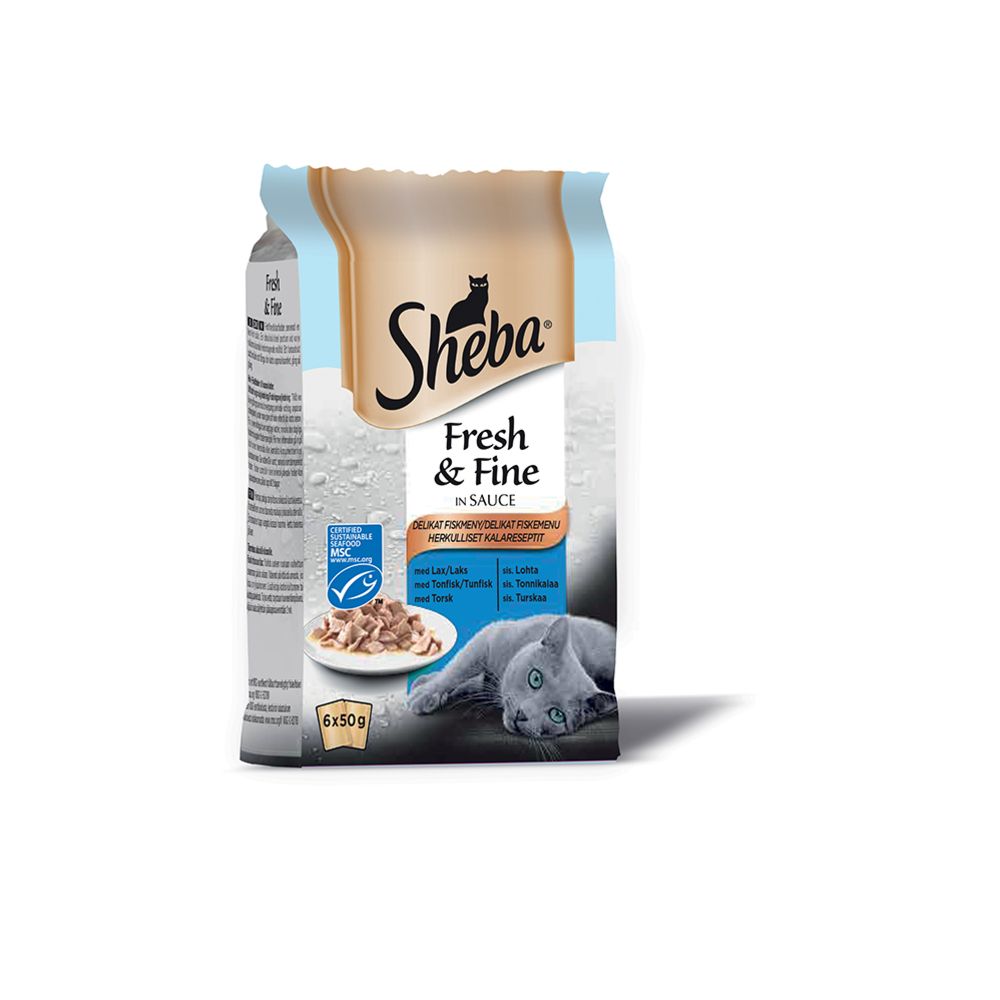 Sheba 6x50 g Fresh&Fine Fisk i sås 6 x 50 g MSC