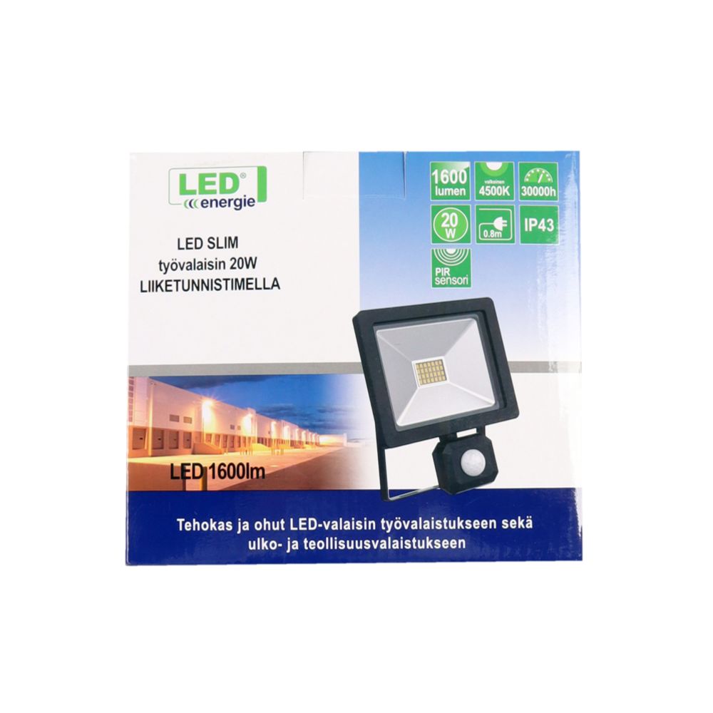 Led Energie Slim LED-valonheitin liiketunnistimella 20 W 2000 lm 4500K
