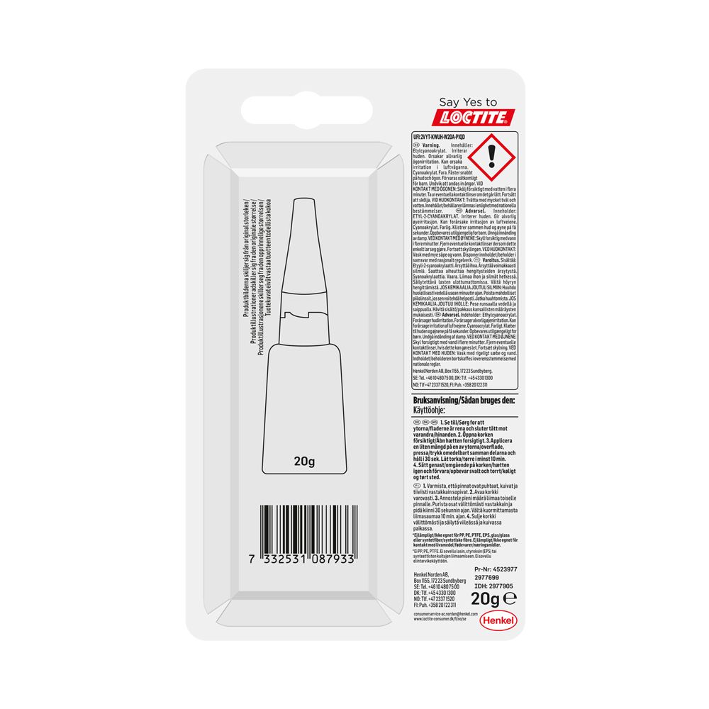 Loctite Super Glue snabblim 20 g