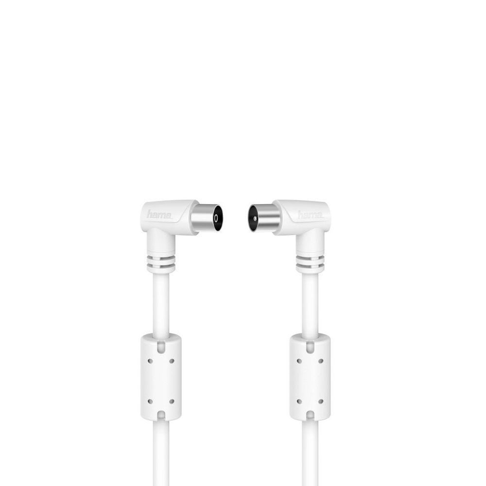 Hama antennikaabel Coax isane - Coax emane 90°, 90 dB, valge, 3,0 m