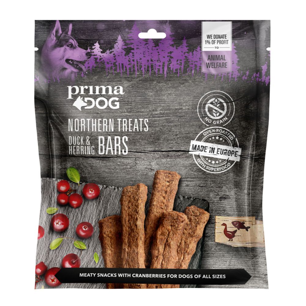 PrimaDog Northern Treats Bars anka & strömming 200 g