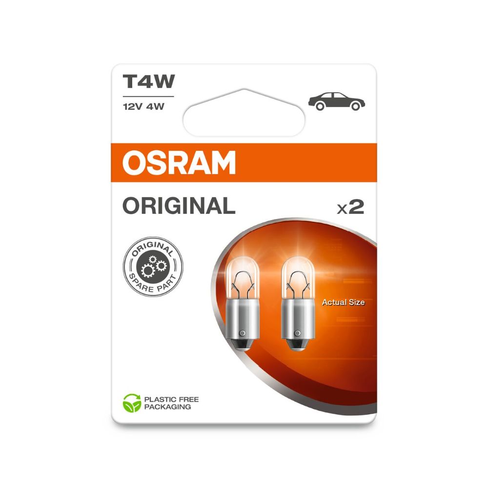Osram BA9s-polttimopari 12V 4W T4W