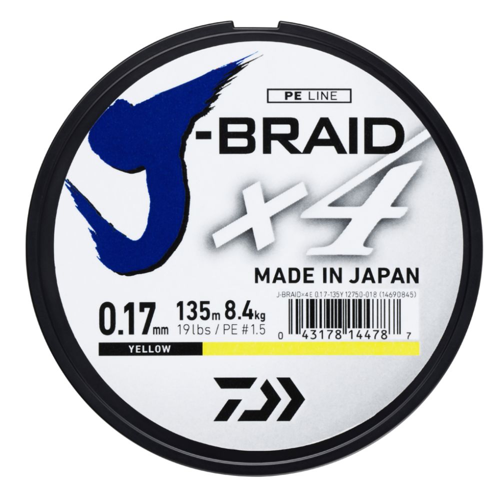 Daiwa J-Braid X4 kuitusiima keltainen