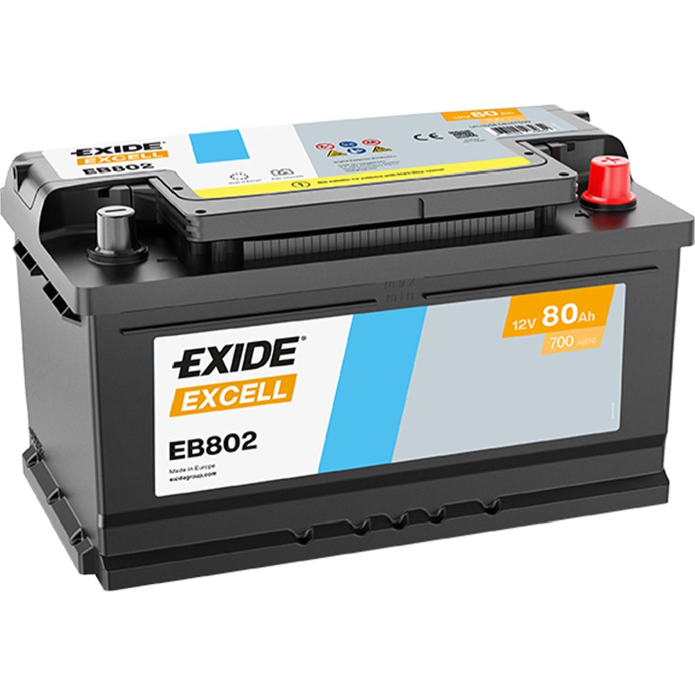 Exide EB802 80 Ah / 700 A batteri L315 x B175 x H175 -+