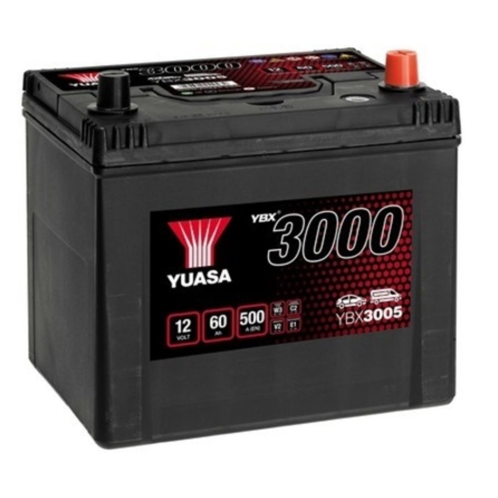 Yuasa YBX3005 60Ah / 500A batteri L232 x B175 x H225 -+