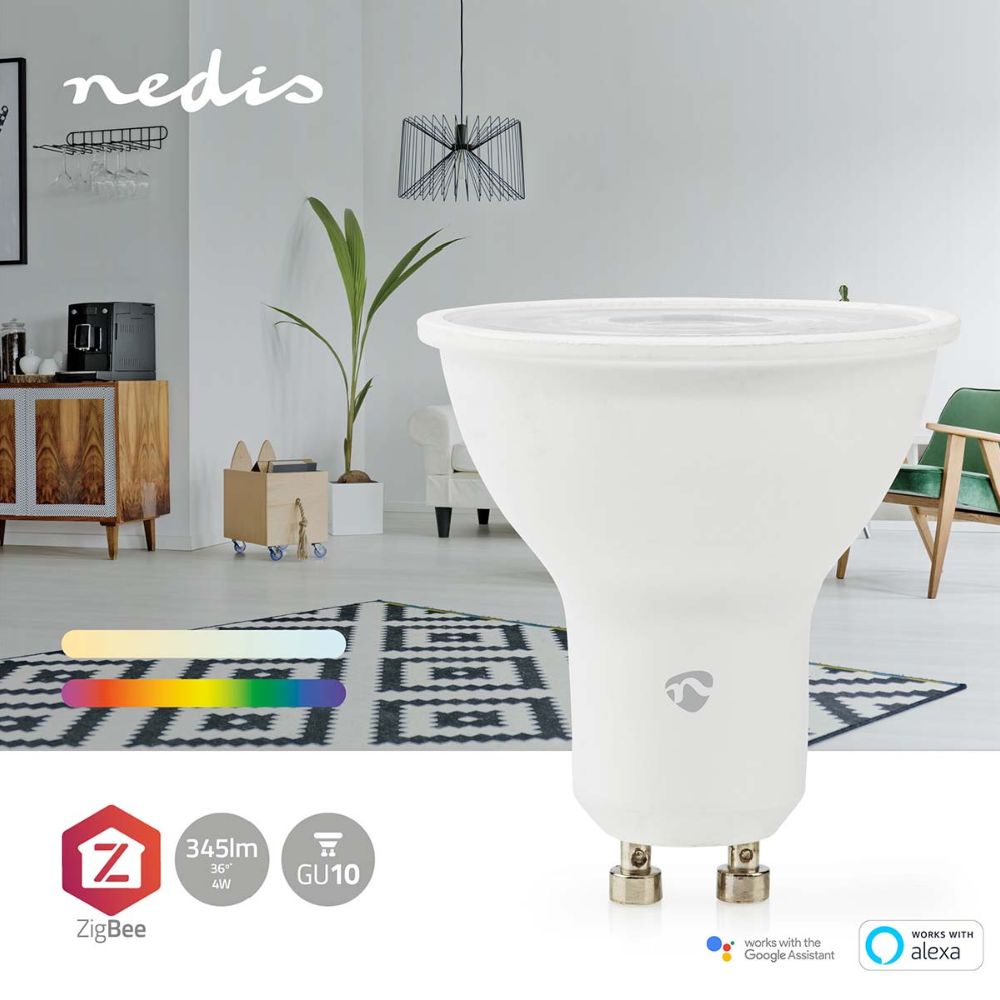 Nedis SmartLife Zigbee 3.0 spotlight GU10 RGB färger och vitt