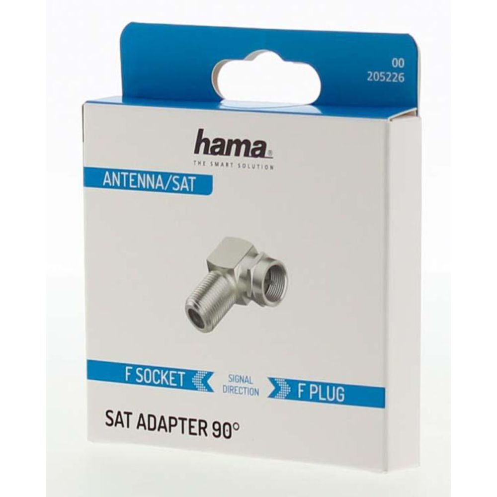 Hama antennkontakt, F-kontakt hona - F-kontakt hane, 90°-vinkel