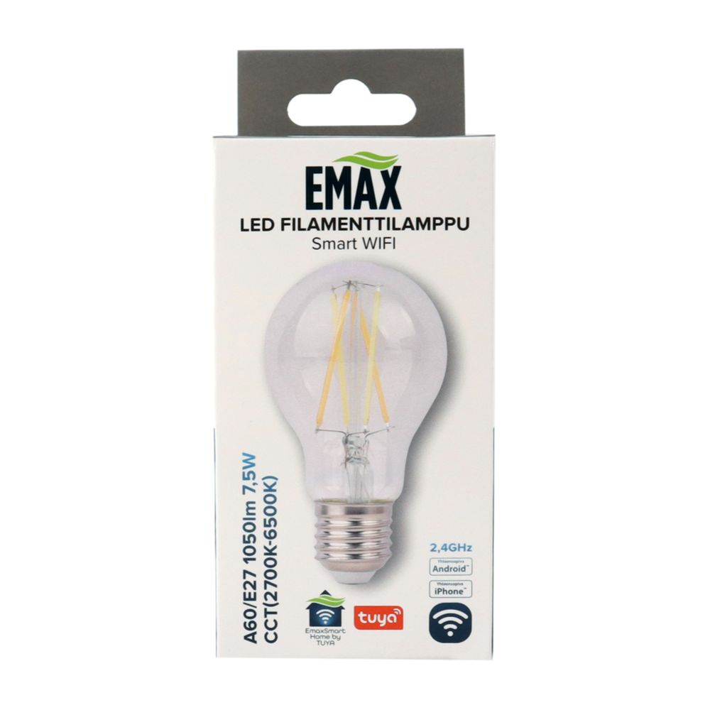 Emax Smart Home LED-filamenttilamppu A60 E27 1050lm