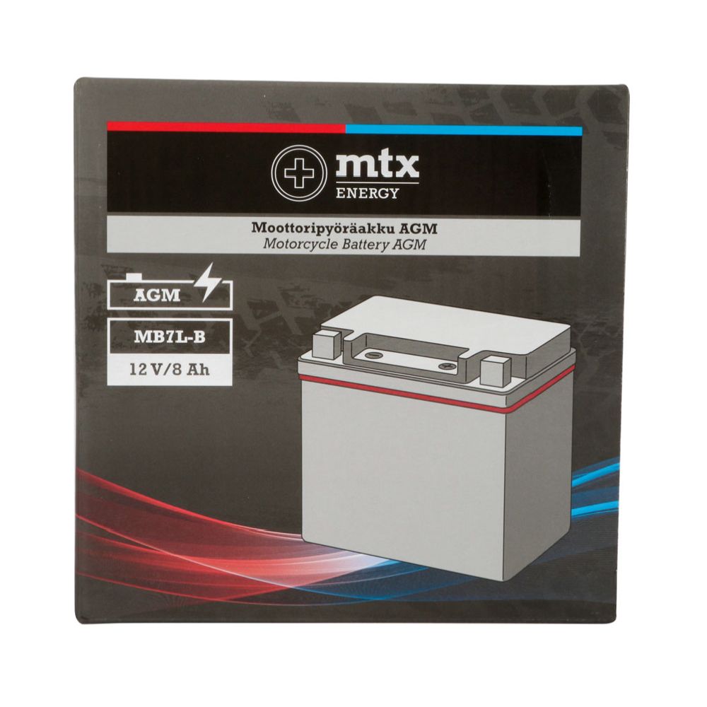 MTX Energy AGM aku, 12 V, 8 Ah, "MB7L-A" (P 135 x L 75 x K 133 mm)