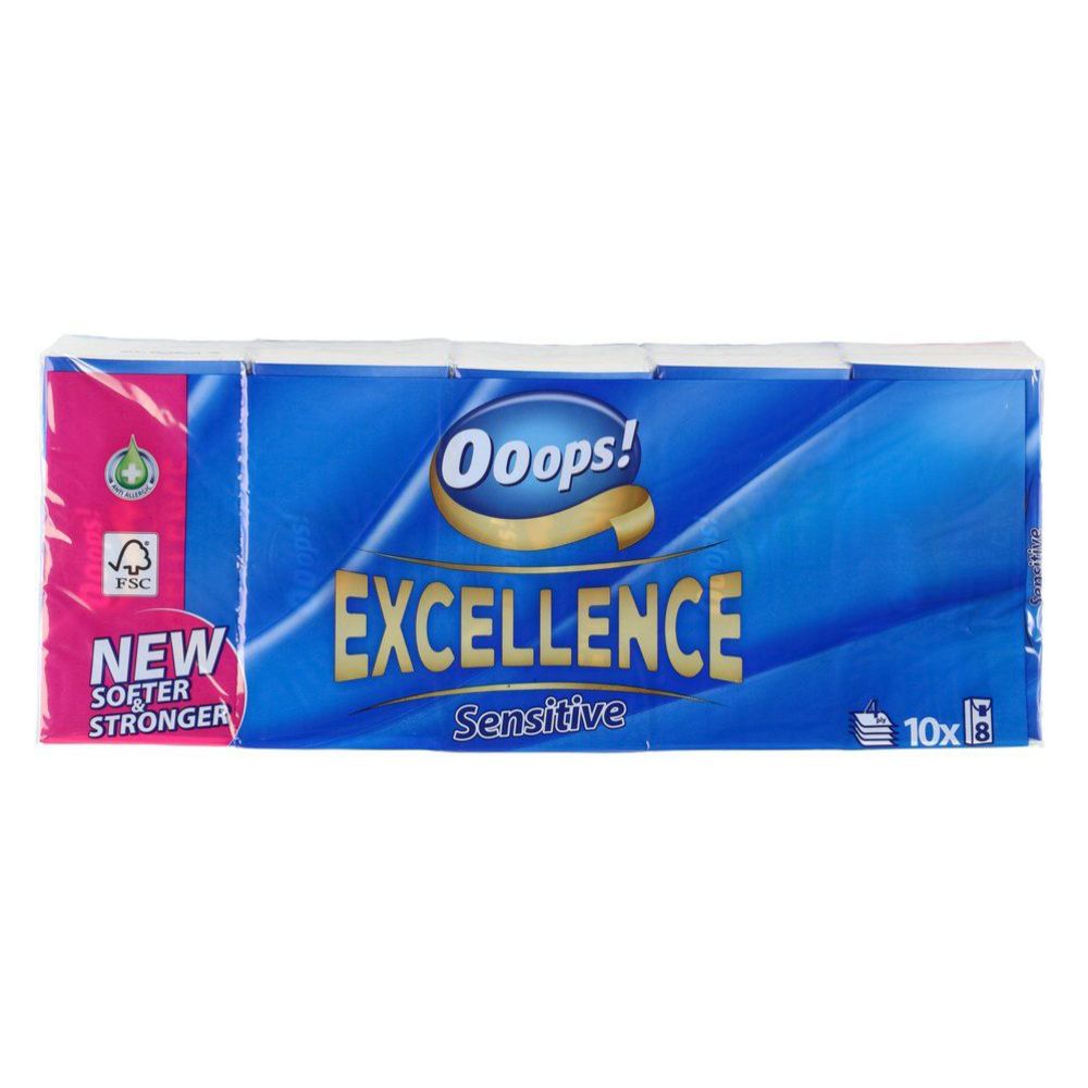 Ooops! Excellence näsduk 10 x 8 st.