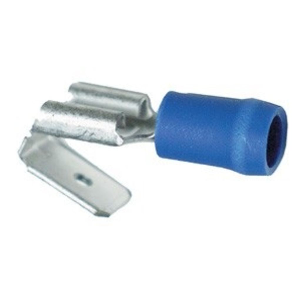 Abiko A2507FLSH Lattaliitin 6,3mm "Reppuselkä" sininen 50kpl
