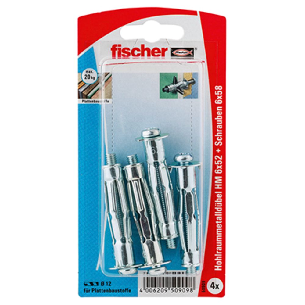 Fischer tunnplåtsankare 4 st.