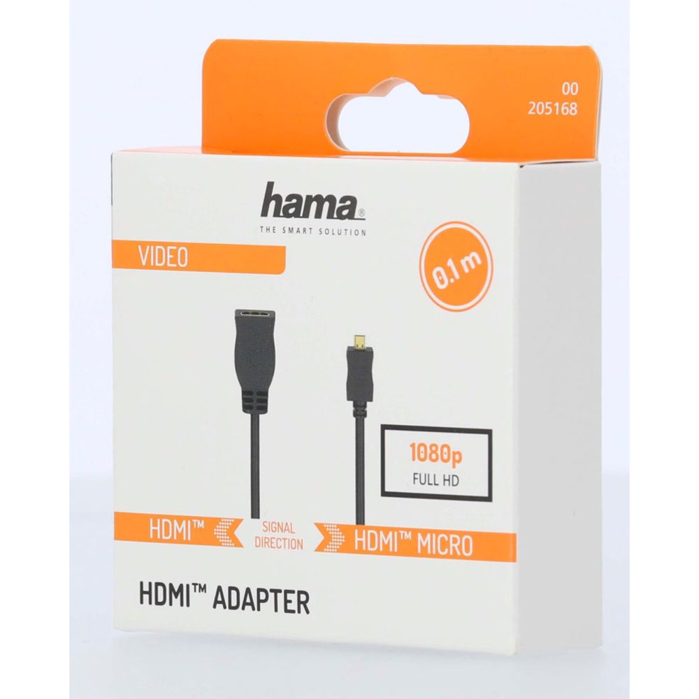 Hama HDMI-adapter, HDMI hona – HDMI Type-D (Micro) hane, Full HD, 0,1 m