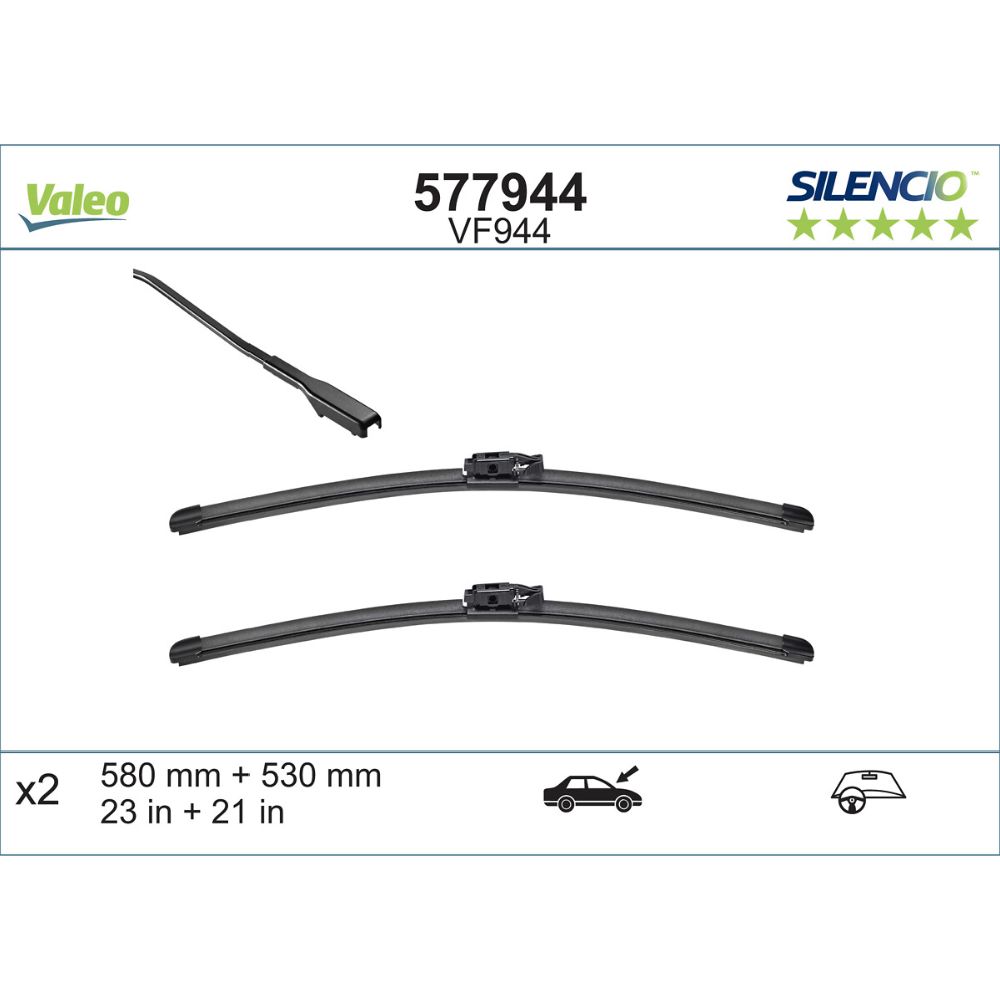 Valeo Silencio FB VF944 pyyhkijänsulkapari 58 + 53 cm