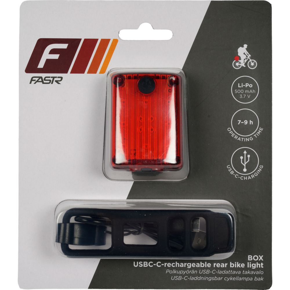 Fastr Box USB‑laddningsbar cykelbaklampa