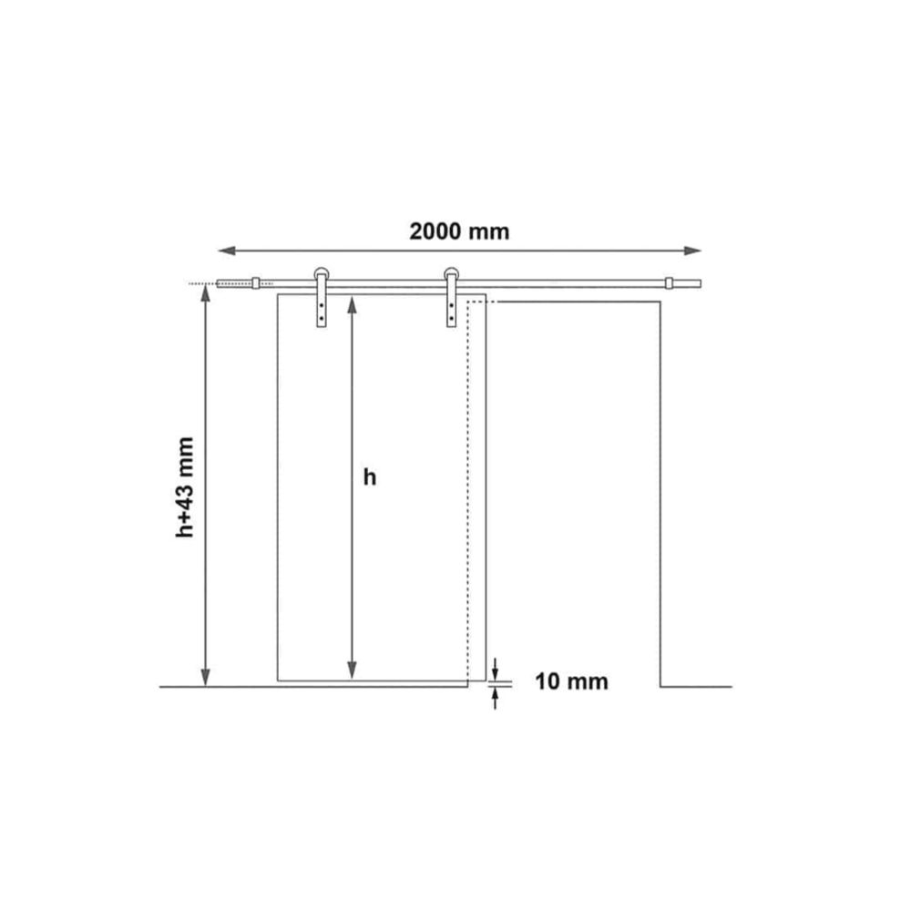 Pisla Deco liukuoven helasarja 2000 x 40 x 6,5 mm