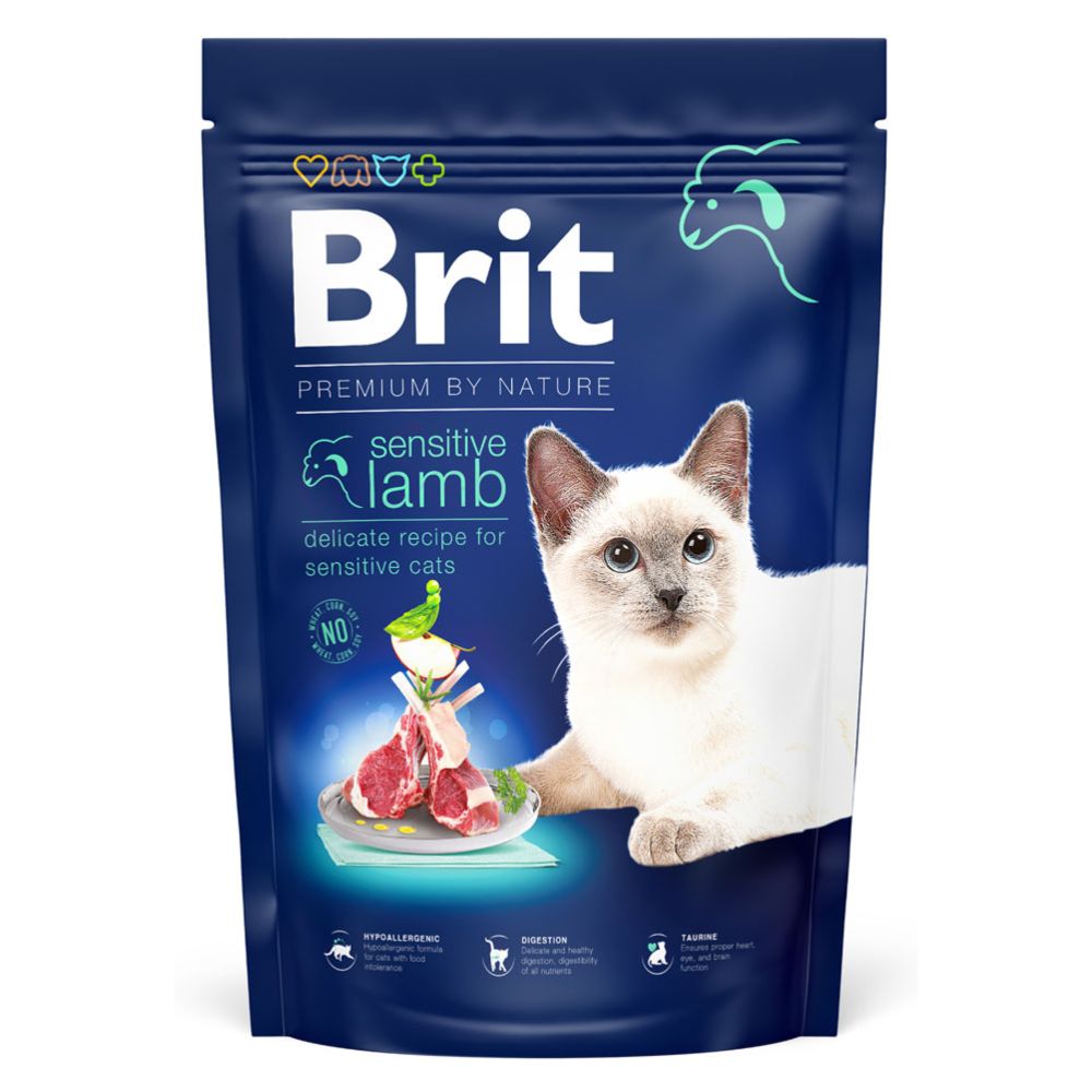 Brit Premium by Nature Lammasta herkkäv.kis.,800g