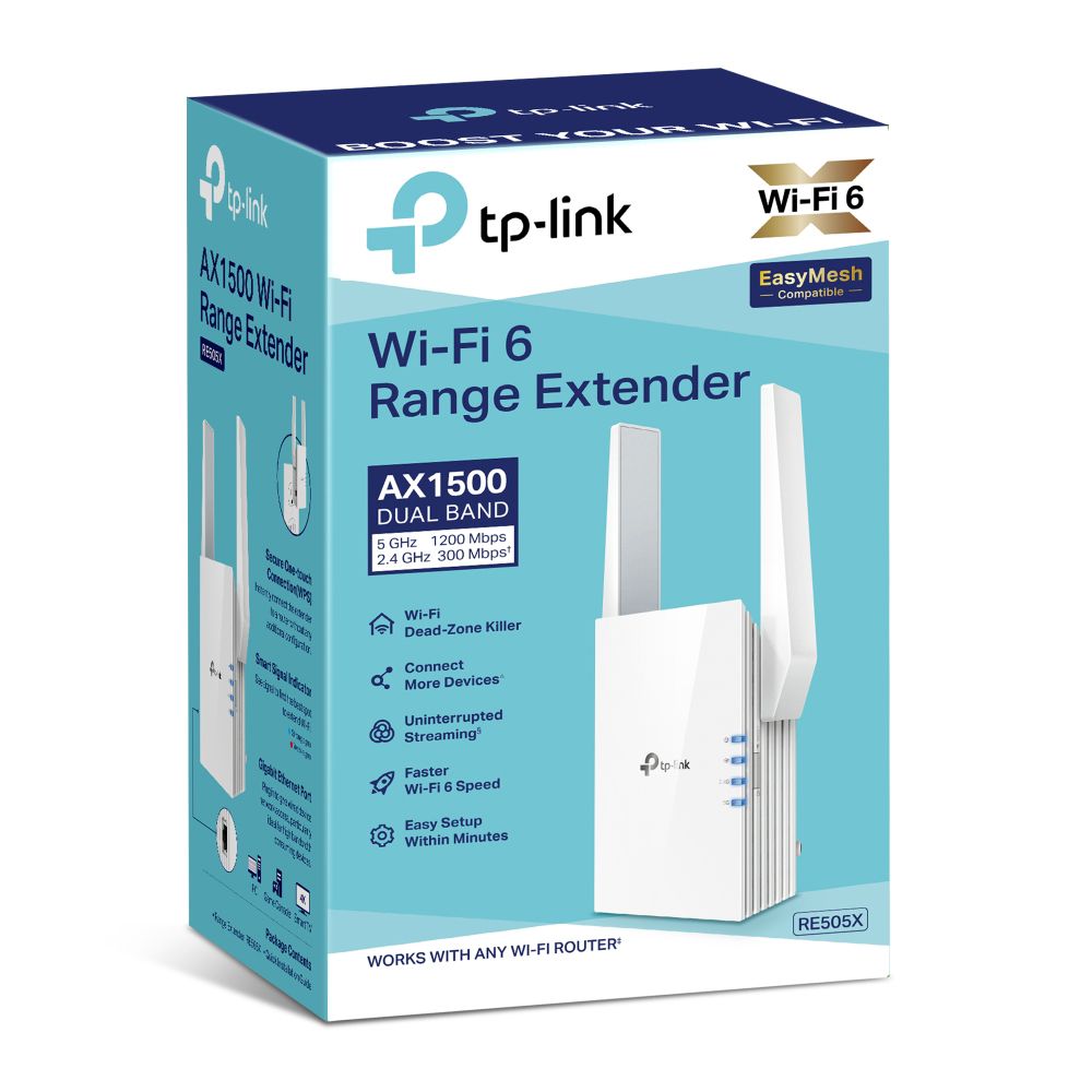 TP-LINK RE505X WiFi 6 Range Extender (AX1500)