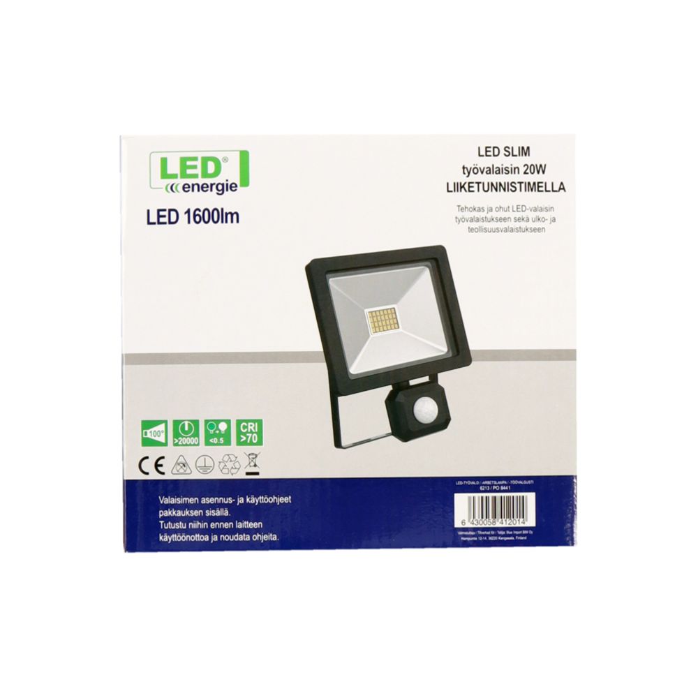 Led Energie Slim LED-valonheitin liiketunnistimella 20 W 2000 lm 4500K